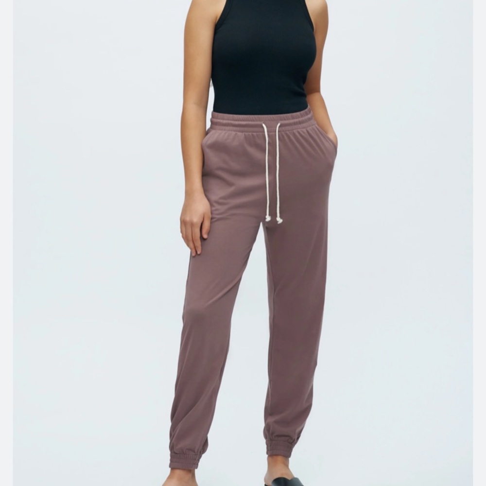 KOTN cognac colored Jogger Track Pants with Drawstring